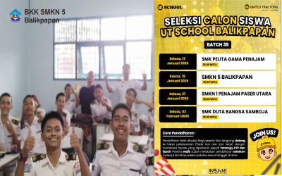 Buka Peluang Karir di Industri Alat Berat, UT School Gandeng BKK SMKN 5 Balikpapan Gelar Seleksi Siswa 2026